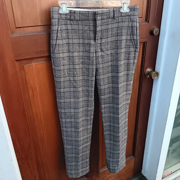 BANANA REPUBLIC "Ryan" Wool Plaid Mid-Rise Trousers OP - Picture 12 of 13